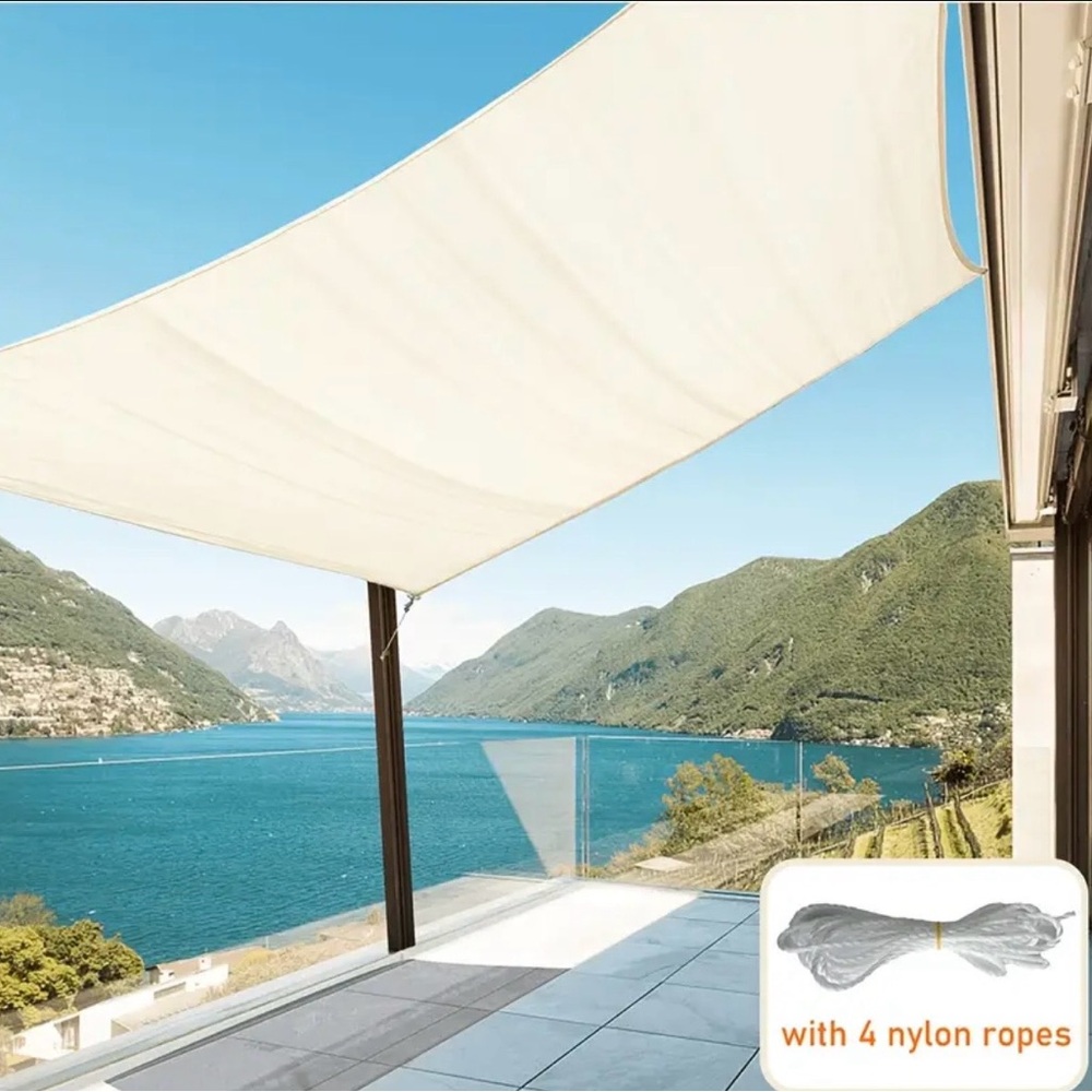 Outdoor Shade Sail Canopy - Cream Sun Shade